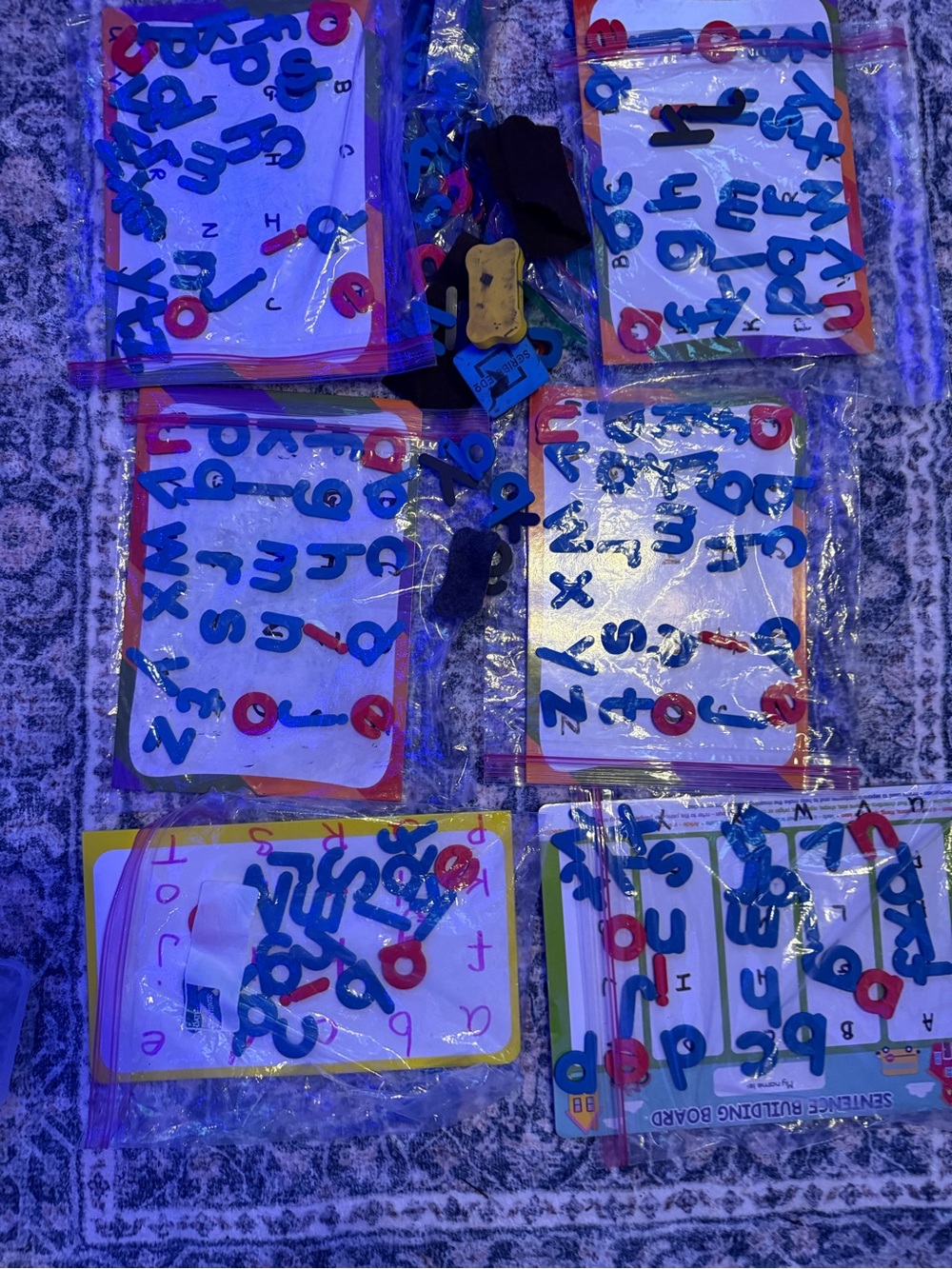 Magnetic Alphabet Learning Set - Blue & Red Letters 6 sets for small group